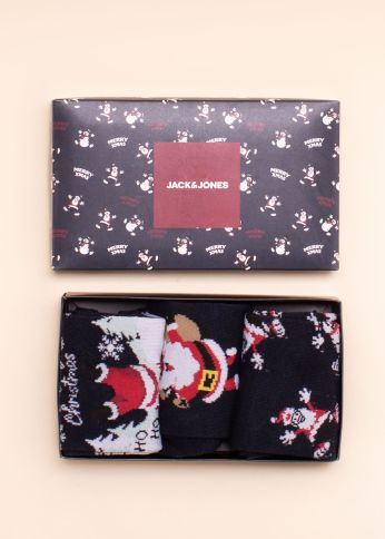 Носки в подарочной упаковке 3 пары Santa Jack & Jones